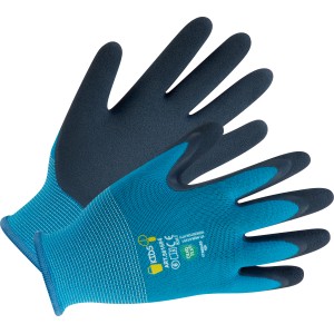 Blaue LUX Kinderhandschuhe Ökotex für Gartenarbeit, strapazierfähig und bequem.