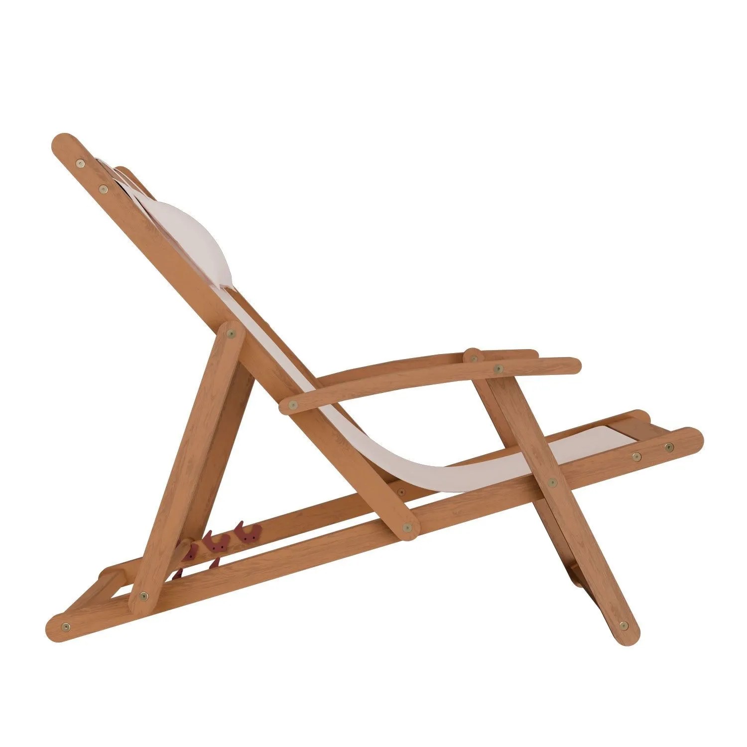 2er Set Juskys Akazienholz Strandliege Tavira Creme, Gartenliege aus Holz mit verstellbarer Rückenlehne.