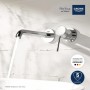 Grohe Essence 2-Loch Waschbeckenarmatur in Chrom mit Wasserfluss.