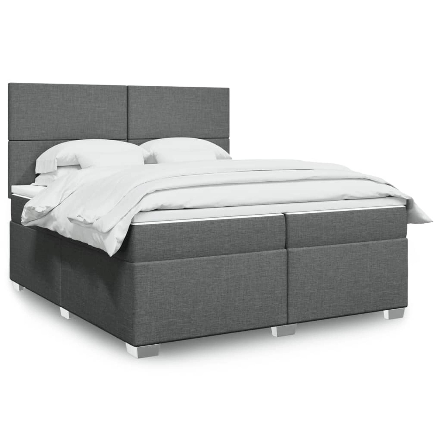 vidaXL Boxspringbett mit Matratze Dunkelgrau 200x200 cm Stoff 3292889 günstig online kaufen