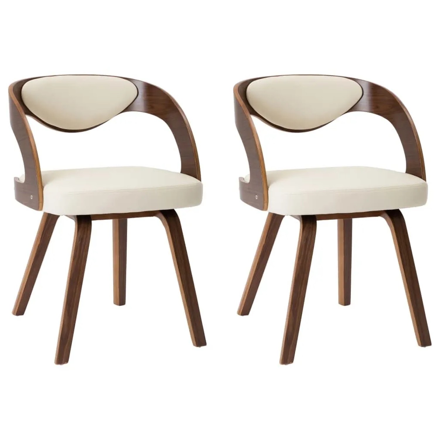 vidaXL Esszimmerstühle 2 Stk Creme Bugholz und Kunstleder 283102