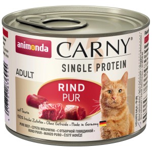 Animonda Carny Single Protein Rind, 200g Dose Katzen-Nassfutter mit Rind für ausgewachsene Katzen.