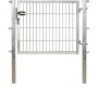 Verzinktes Einzeltor 80x100 cm für Doppelstabmattenzaun, Komplettset mit Pfosten.