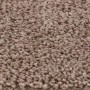 Brauner Shaggy Hochflorteppich aus PP, Nahaufnahme der flauschigen, weichen Textur.