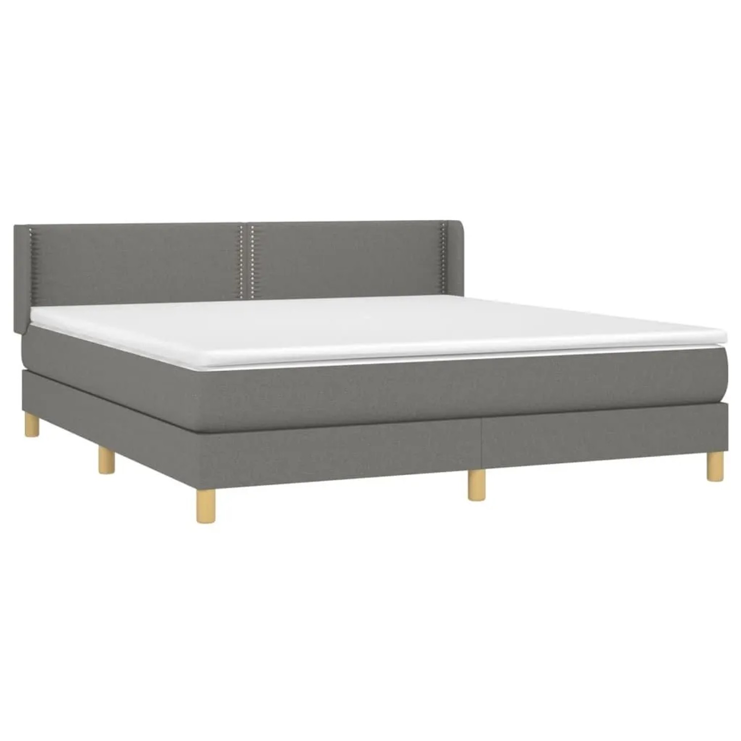 vidaXL Boxspringbett mit Matratze Dunkelgrau 160x200 cm Stoff 3130202 günstig online kaufen