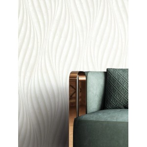 Newroom Vliestapete Armani White Wellen Modern FSC®