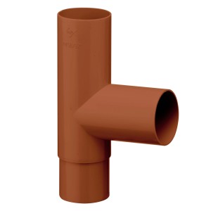 Inefa Abzweiger Fallrohr DN 50/50, 87 Grad, braun, für Dachentwässerung.