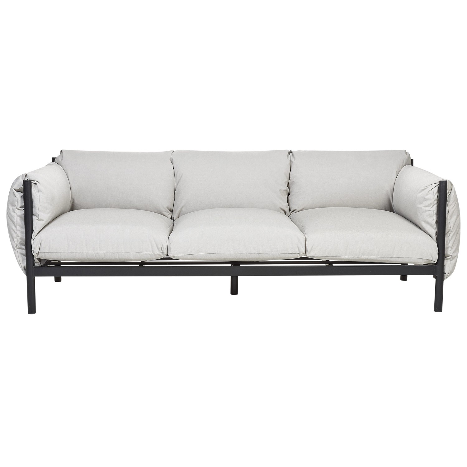 Beliani Gartensofa Grau Schwarz 96x211x80 günstig online kaufen