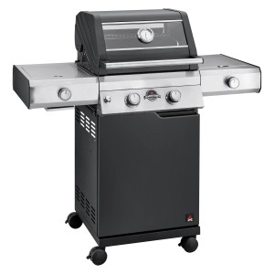 Jamestown 2-Brenner Gasgrill Knox mit Seitenbrennern und Thermometer im Deckel.