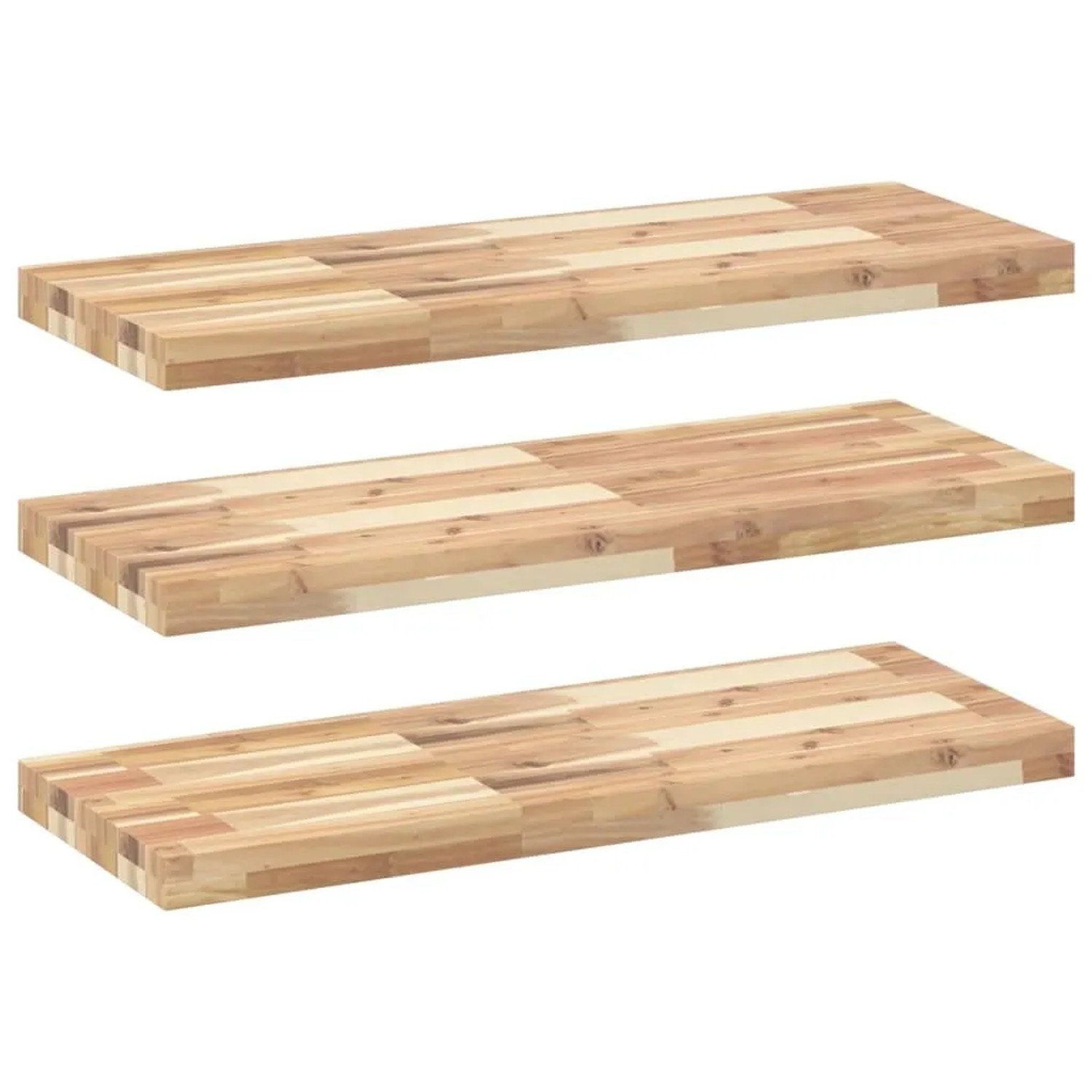 vidaXL Schweberegale 3 Stk 80x30x4 cm Massivholz Akazie Unbehandelt 3279453