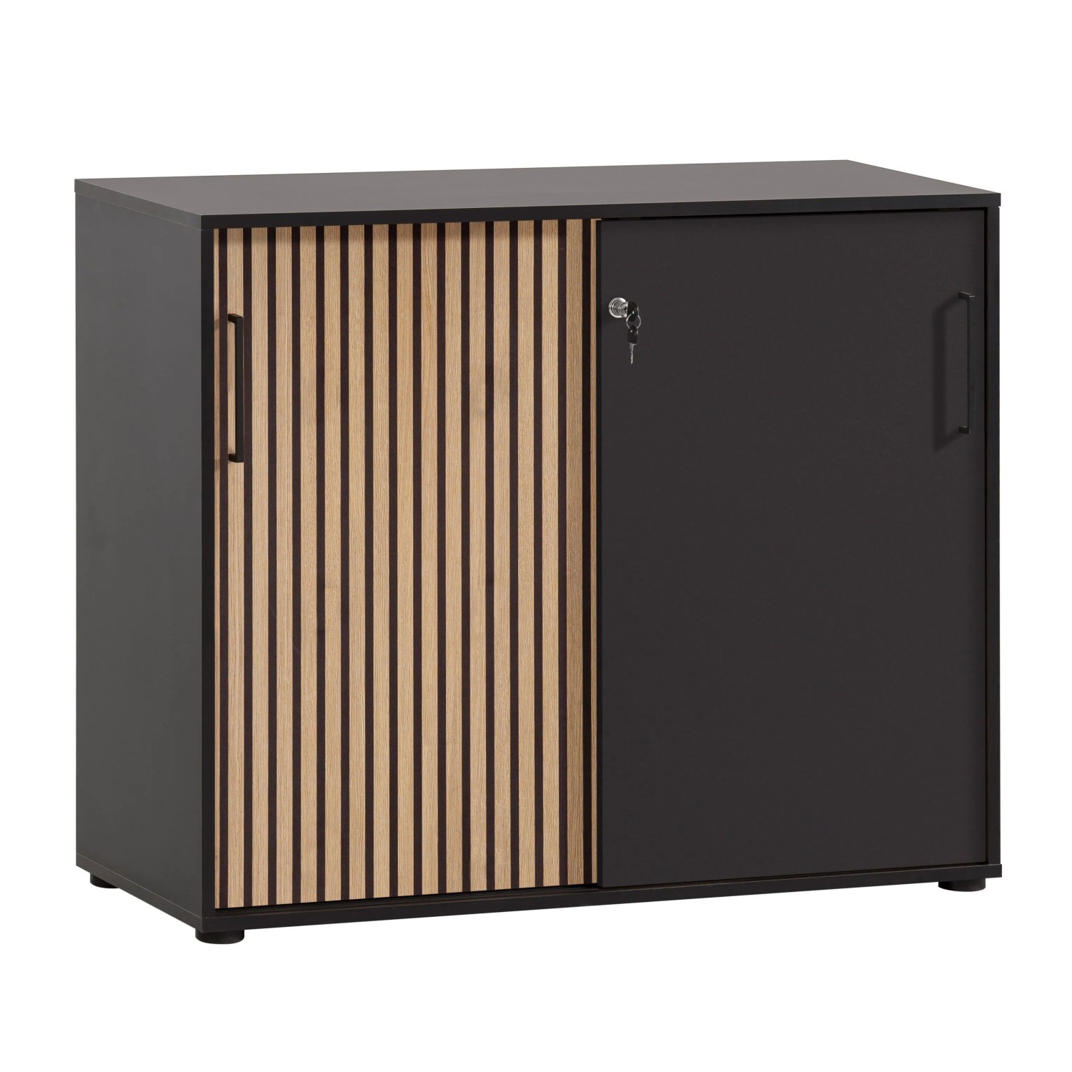 Schildmeyer Schiebetürenschrank Hank 100,1 cm x 83,6 cm x 41 cm Braun-Schwarz
