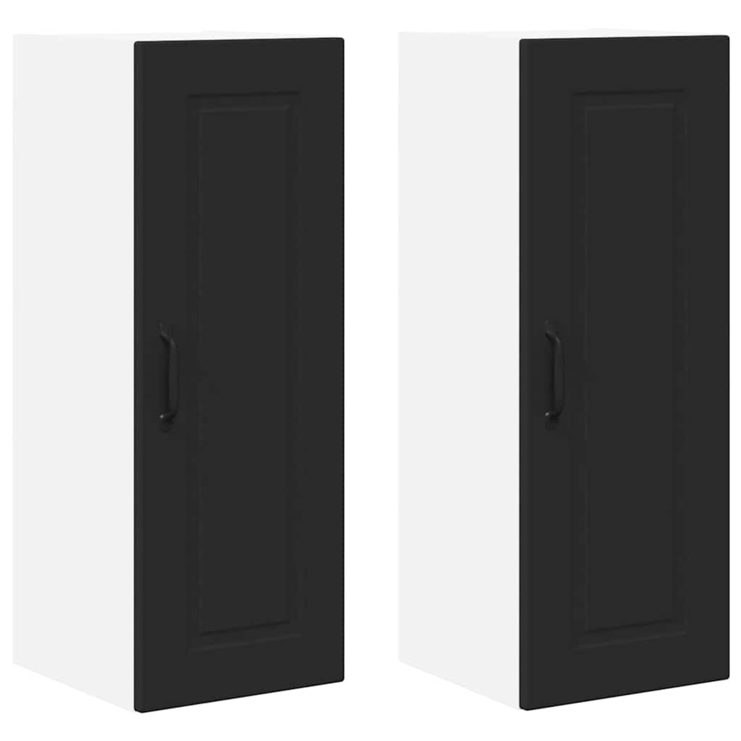 vidaXL Küchenwandschrank 2 Stk Schwarz 30 x 31 x 80 cm Holzwerkstoff 885358 günstig online kaufen