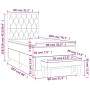vidaXL Boxspringbett dunkelbraun (80x200 cm) mit Matratze und Bank. Bett mit gestepptem Kopfteil.