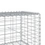 Silberne vidaXL Gabione (500x100x50 cm) aus Eisendraht, Detailansicht.