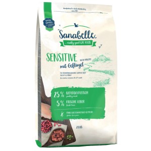 Sanabelle Sensitive Geflügel, 2kg Trockenfutter für Katzen mit sensiblem Magen-Darm-Trakt.