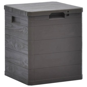 VidaXL Garten-Aufbewahrungsbox, 90 L, braun, Kunststoff mit Holzoptik. Universalbox für Garten und Terrasse.