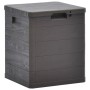 VidaXL Garten-Aufbewahrungsbox, 90 L, braun, Kunststoff mit Holzoptik. Universalbox für Garten und Terrasse.