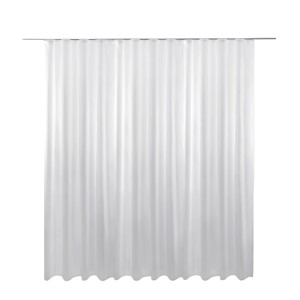 Weiße, transparente Bestlivings Gardine Skylight Voile (600x245cm) mit Bleiband für Fenstervorhänge.