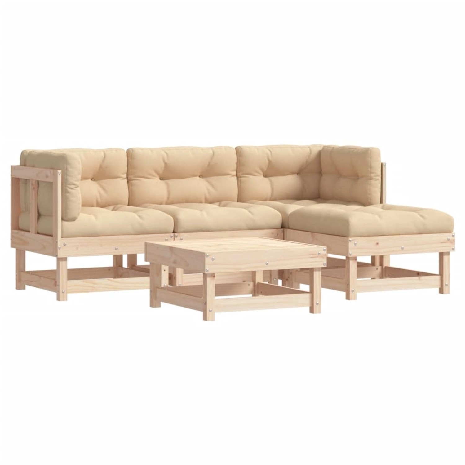 vidaXL 5-Tlg Garten-Lounge-Set mit Kissen Massivholz 3185787 günstig online kaufen