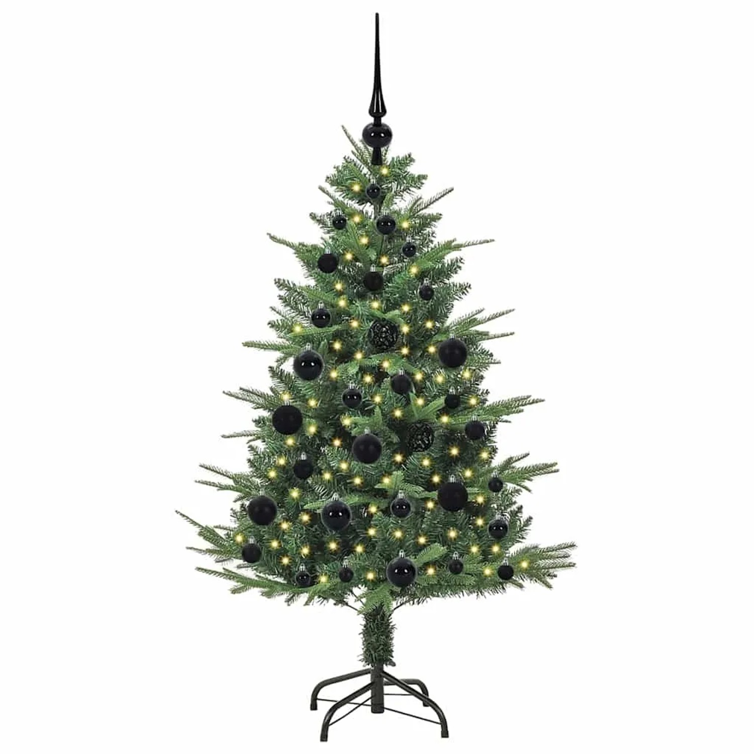 vidaXL Künstlicher Vorbeleuchteter Weihnachtsbaum mit Kugelset Grün 3395327