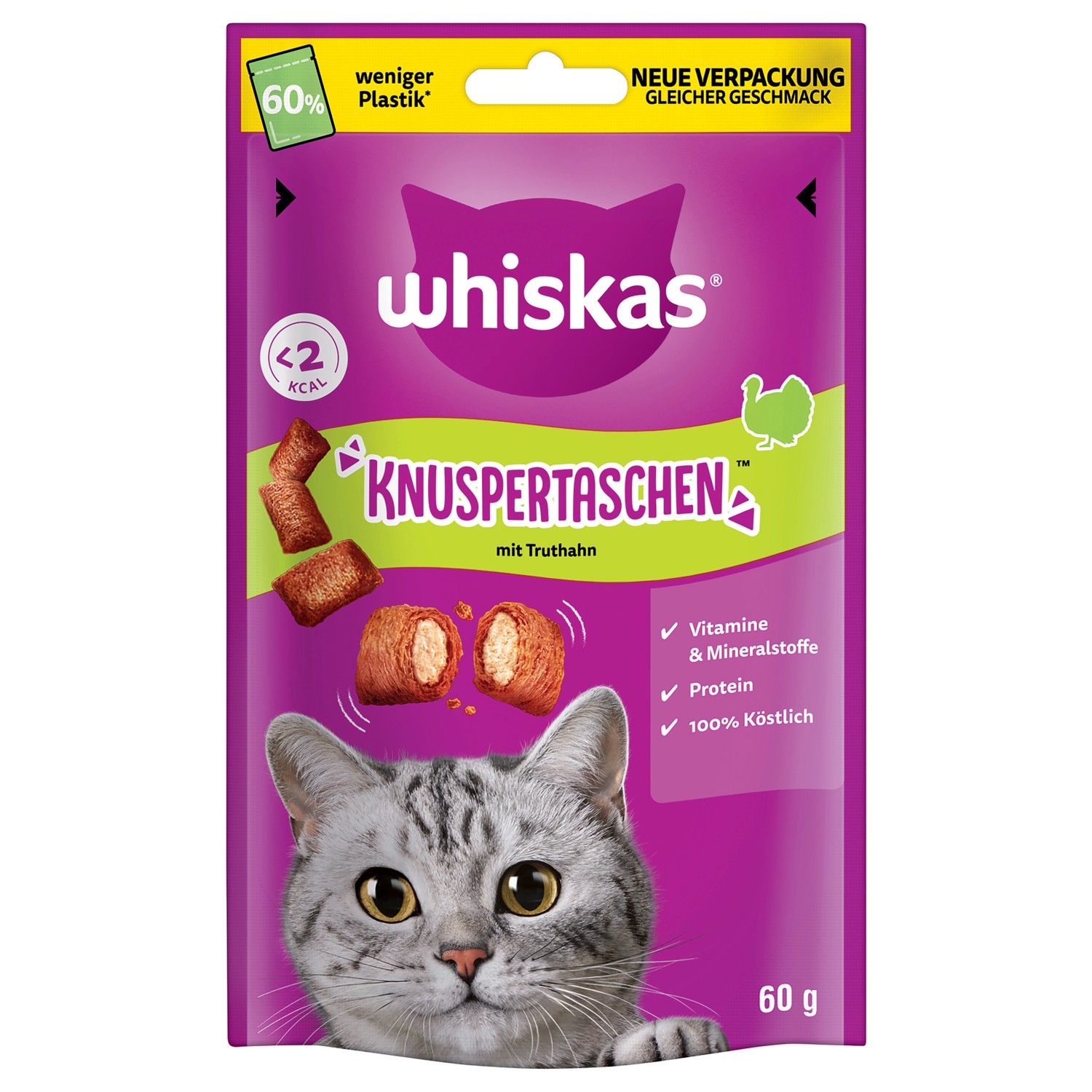 Whiskas Katzen-Ergänzungsfutter Knuspertaschen Truthahn 60 g
