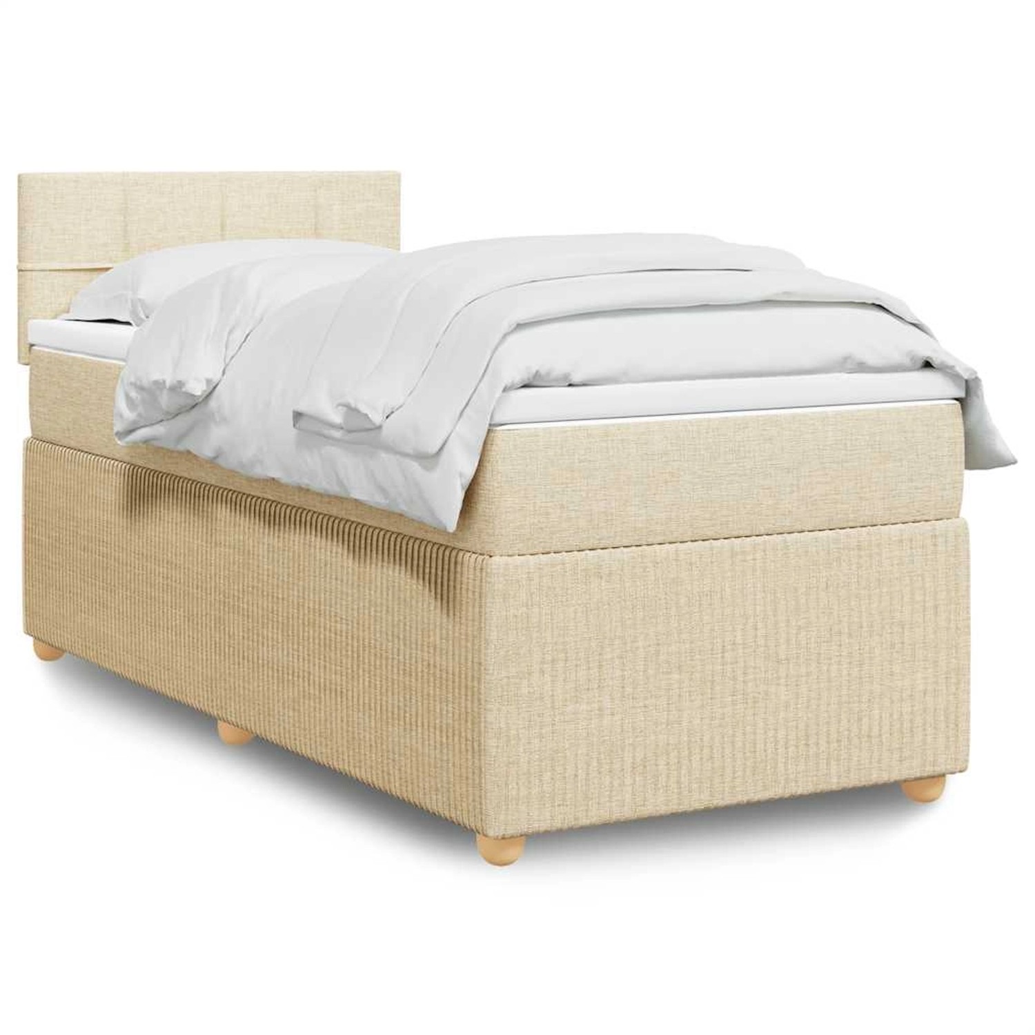 vidaXL Boxspringbett mit Matratze Creme 100x200 cm Stoff 3289672 günstig online kaufen