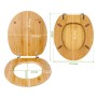 Banjado WC-Sitz Bambus 'Perfekte Welle', Toilettendeckel aus Holz mit Universal Scharnieren.