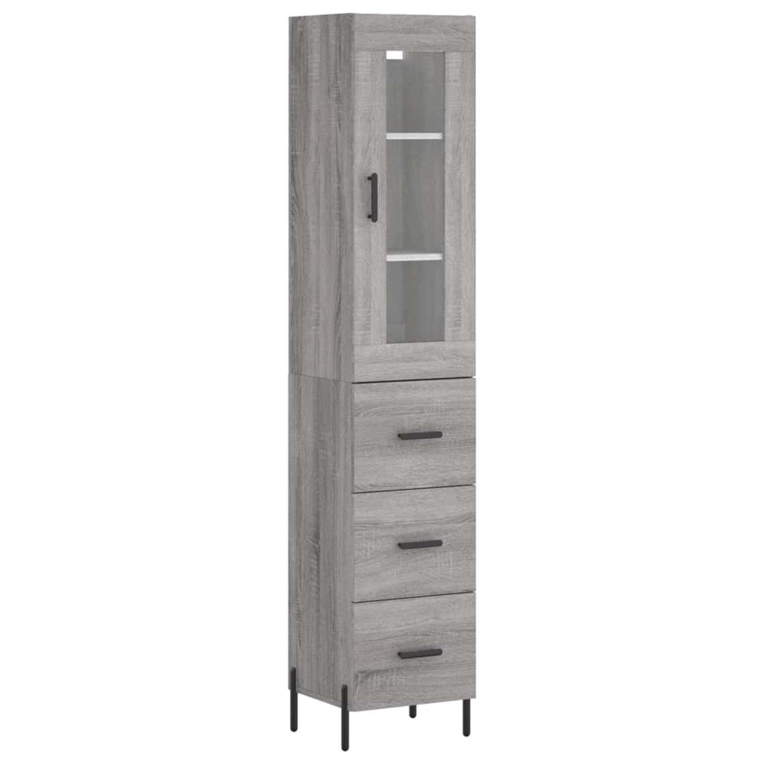vidaXL Highboard Grau Sonoma 34,5x34x180 cm Holzwerkstoff 3199247 günstig online kaufen
