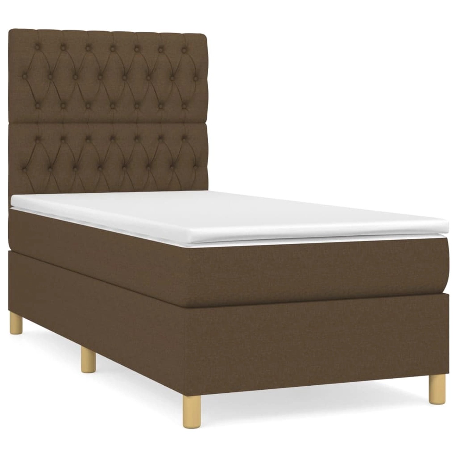 vidaXL Boxspringbett mit Matratze Dunkelbraun 100x200 cm Stoff1358769 günstig online kaufen