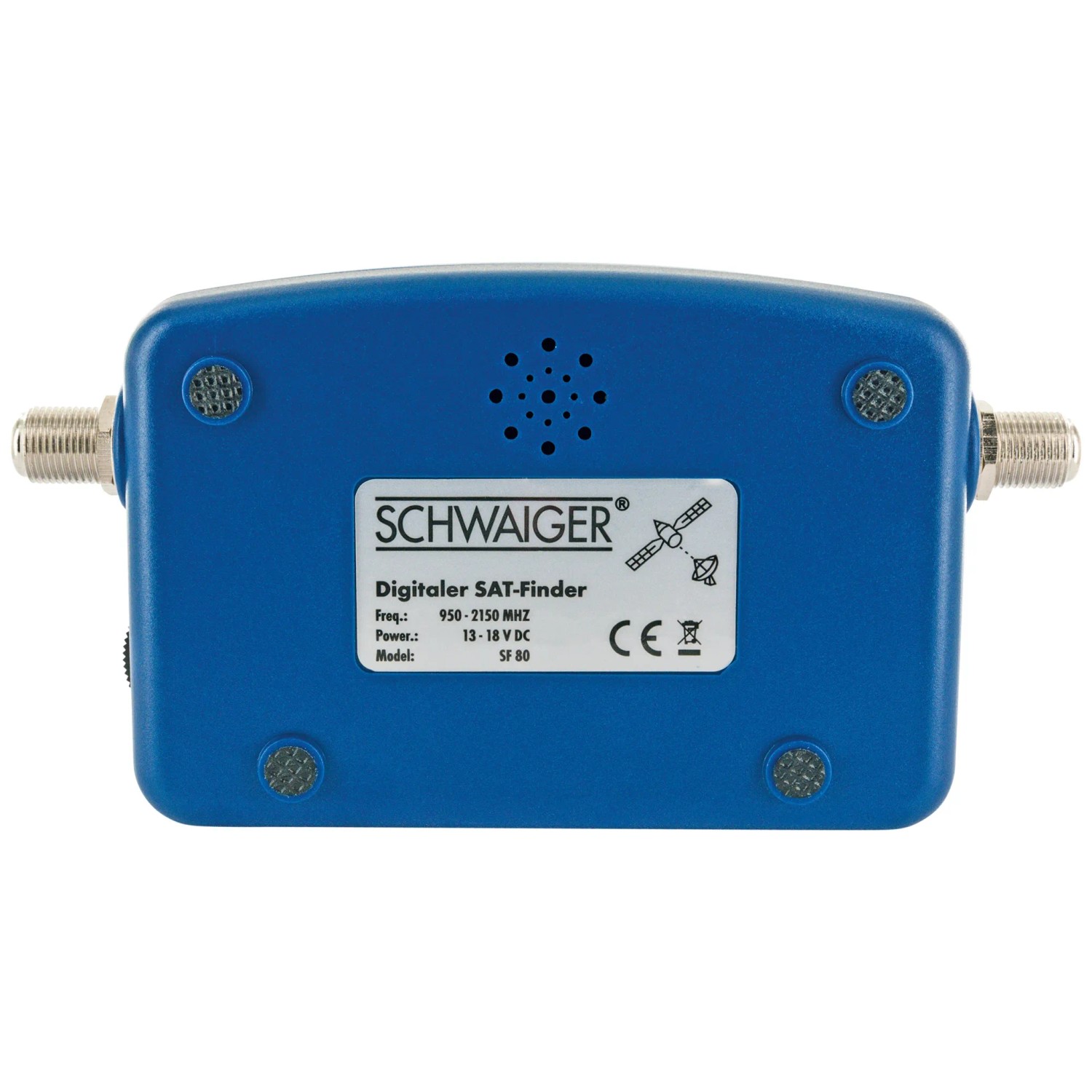 Schwaiger SAT-Finder SF80 in Blau mit LCD-Display zur Ausrichtung von Satellitenanlagen.