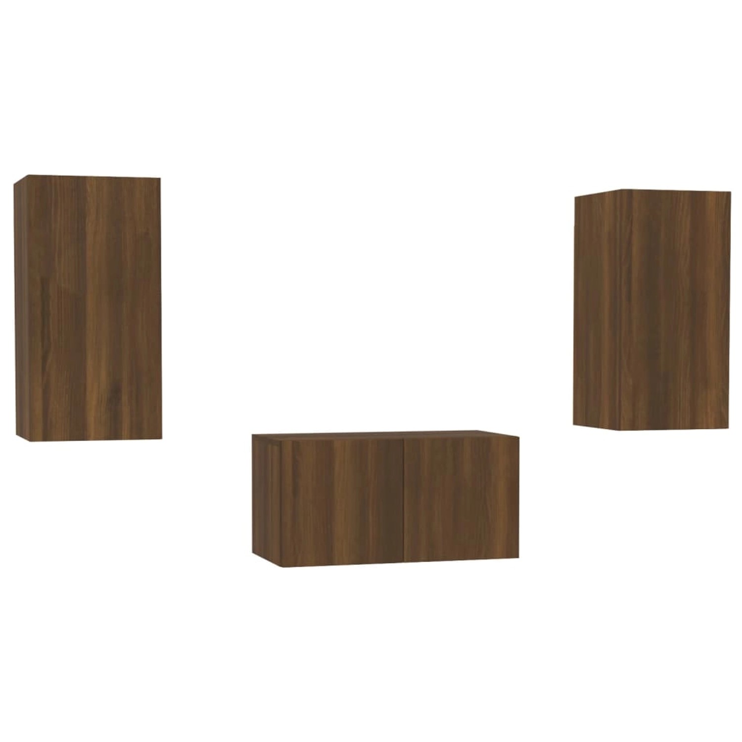 VidaXL 3-tlg. TV-Schrank-Set Braun Eichen-Optik Holzwerkstoff 3