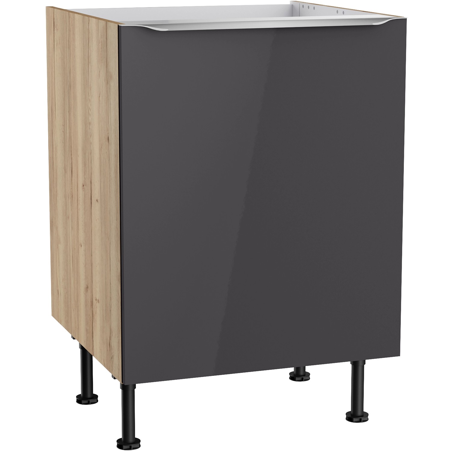 Optifit Spülenunterschrank Linus984 60 cm x 87 cm x 58,4 cm Anthrazit-Wilde günstig online kaufen