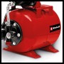Einhell Hauswasserwerk GC-WW 6839, rote Pumpe mit Manometer und Stahlkessel.