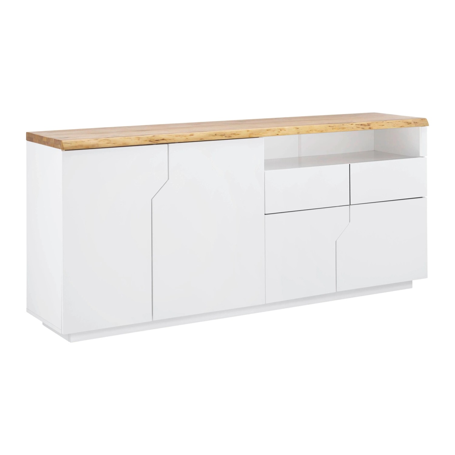 Bessagi Home Sideboard Carlos Eichefarben/ Weiß Echtholz
