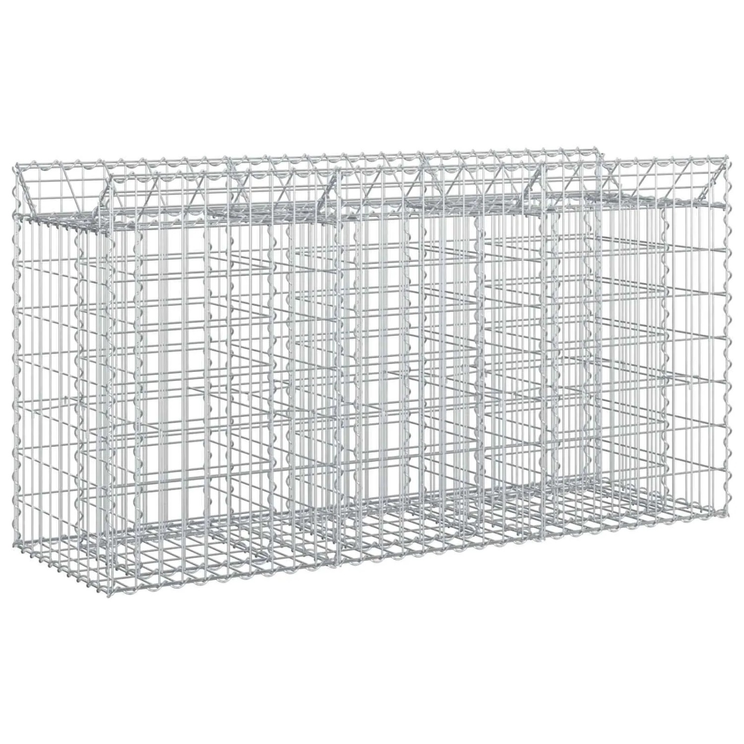 vidaXL Gabionen Hochbeet Silber 150 x 50 x 80 cm Verzinkter Stahl 42033304