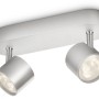 Philips LED-Spot Star, 2-flammig, silberfarben, mit schwenkbaren Köpfen für flexible Beleuchtung.