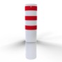 Weiß-roter Schake Absperrpoller, Ø 323 mm, 1500 mm Länge zum Einbetonieren.