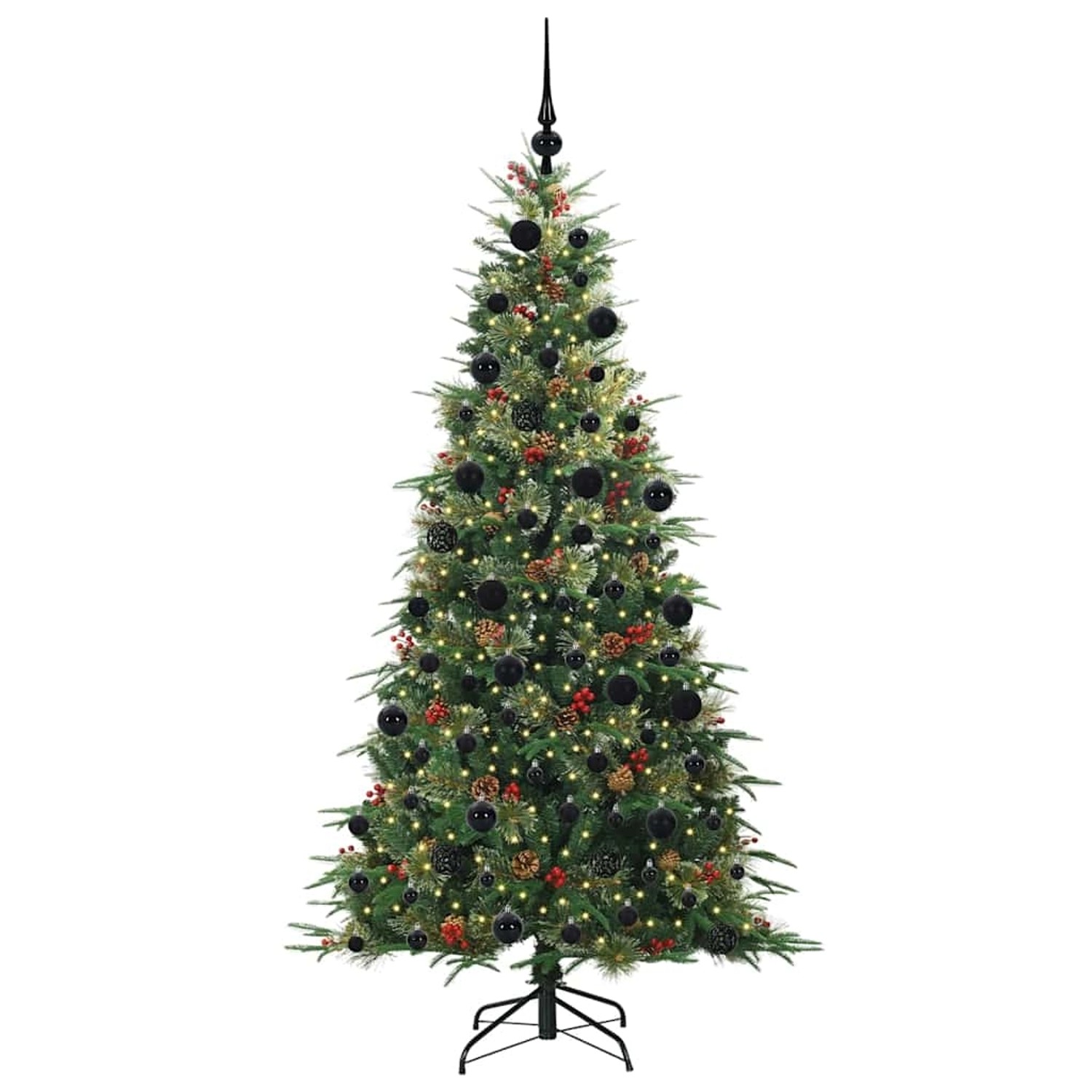 vidaXL Künstlicher Klappbarer Weihnachtsbaum Grün 210 cm PE und PVC 3397433