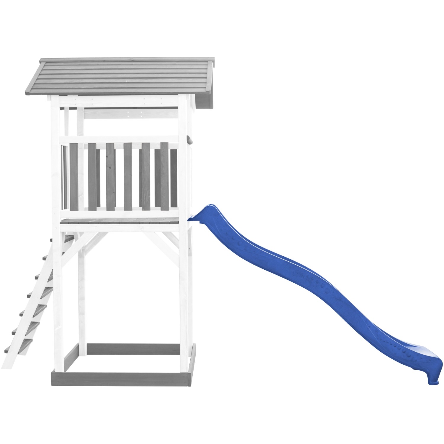 Axi Beach Tower Spielturm mit blauer Rutsche, Leiter und Sandkasten. Ideal für Kinder ab 3 Jahren.