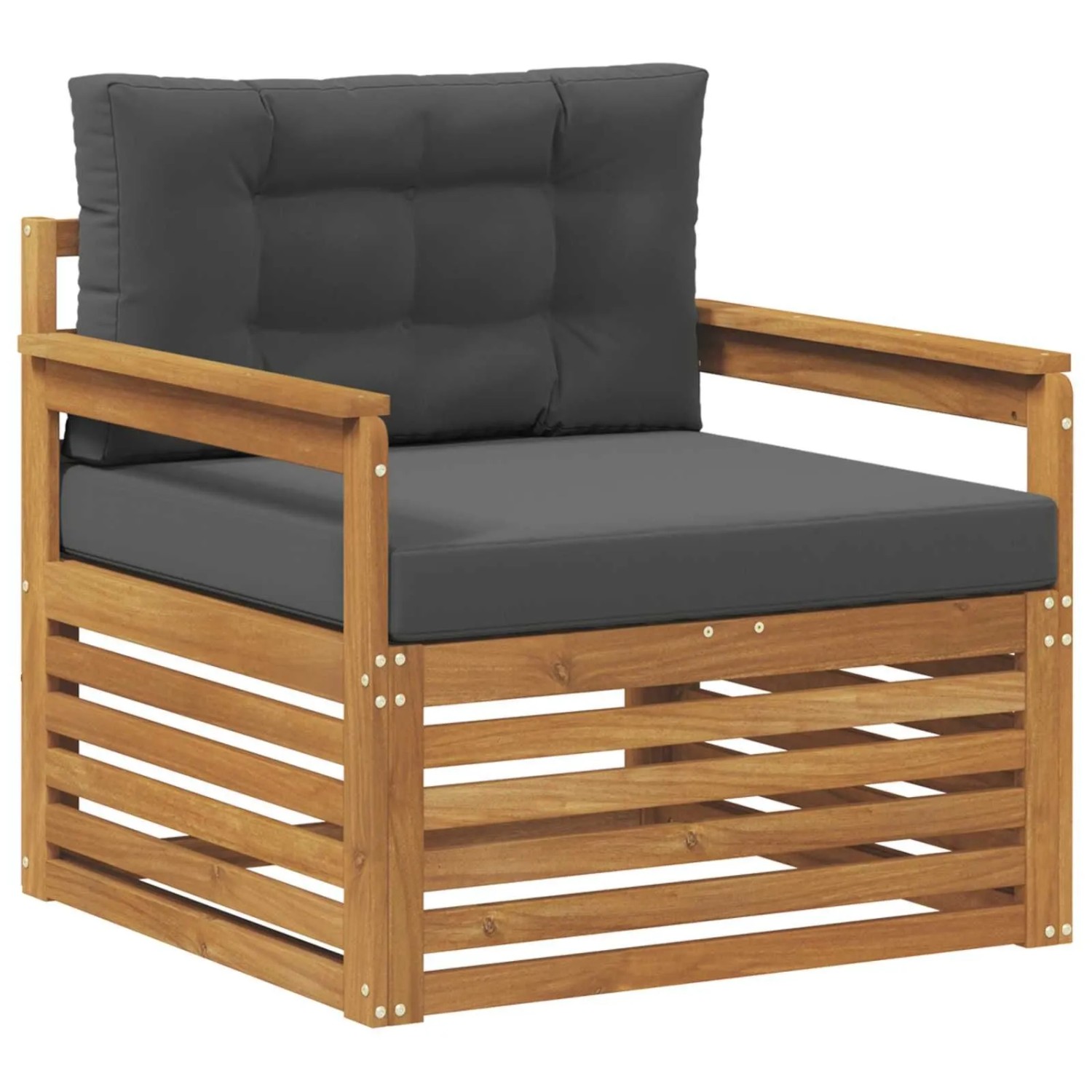 vidaXL Outdoor-Sofagarnitur Massives Akazienholz und Polyester Natur 3436382