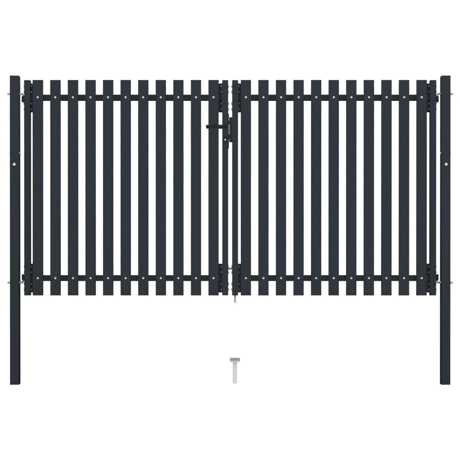 vidaXL Doppelflügel Zauntor Stahl 306x220 cm Anthrazit 146354 günstig online kaufen