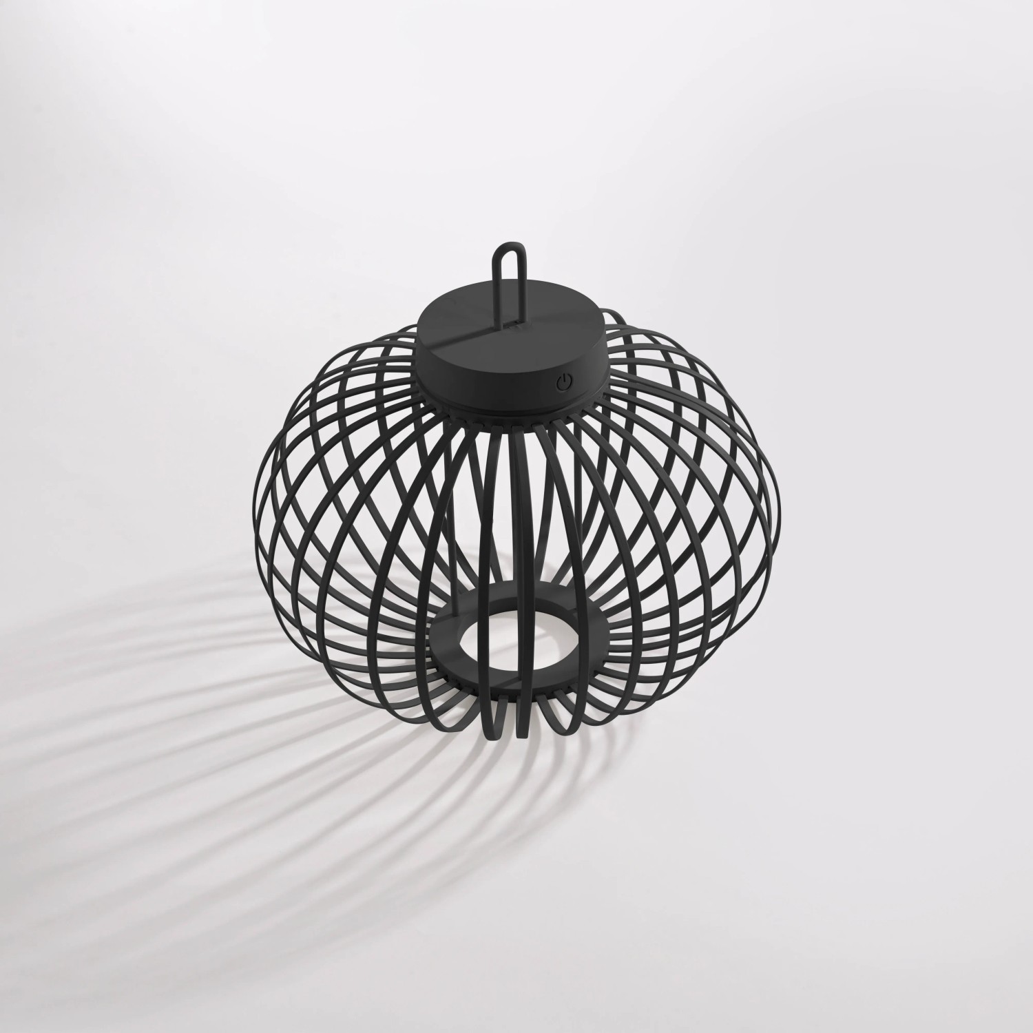 Schwarze LED-Akku-Pendelleuchte Akuba, 33 cm, für Innen und Außen. Dekorative Außenleuchte.