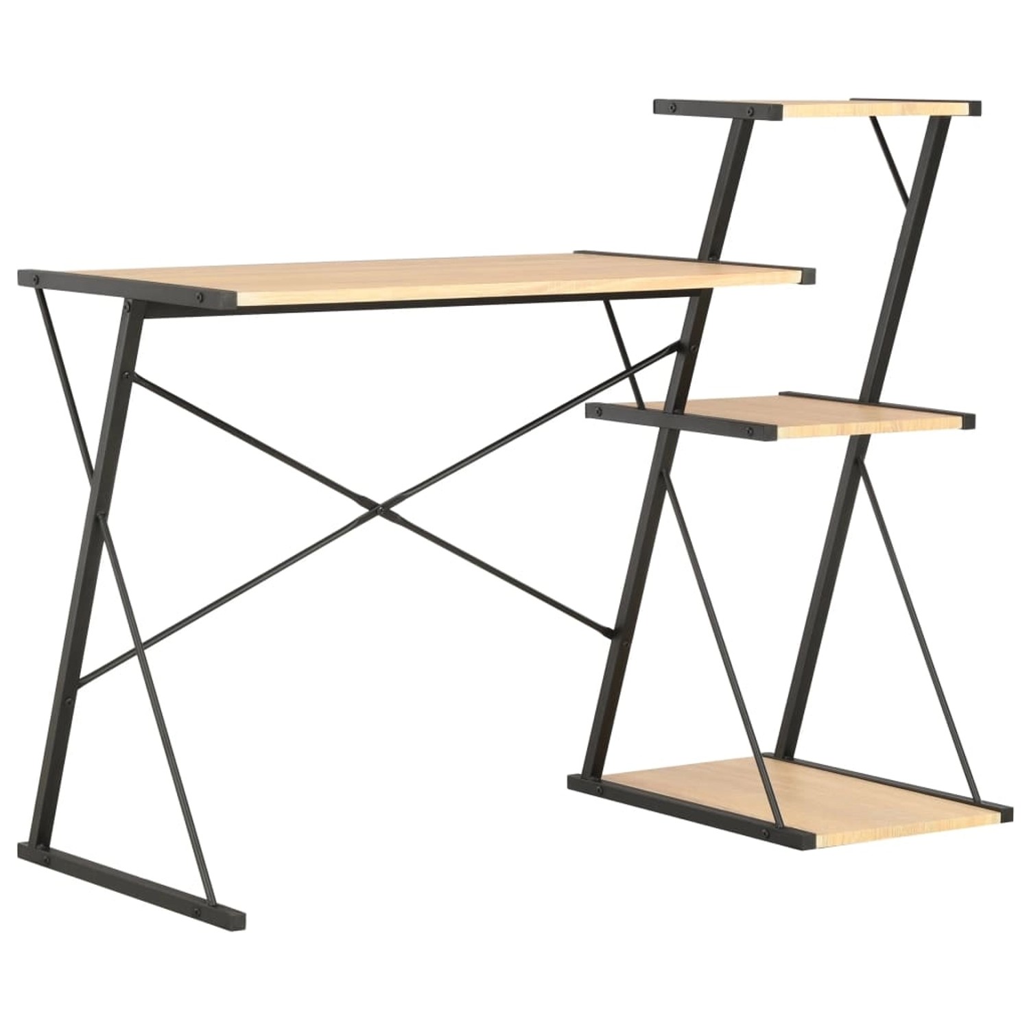 vidaXL Schreibtisch mit Regal Schwarz und Eiche 116x50x93 cm 20289 günstig online kaufen