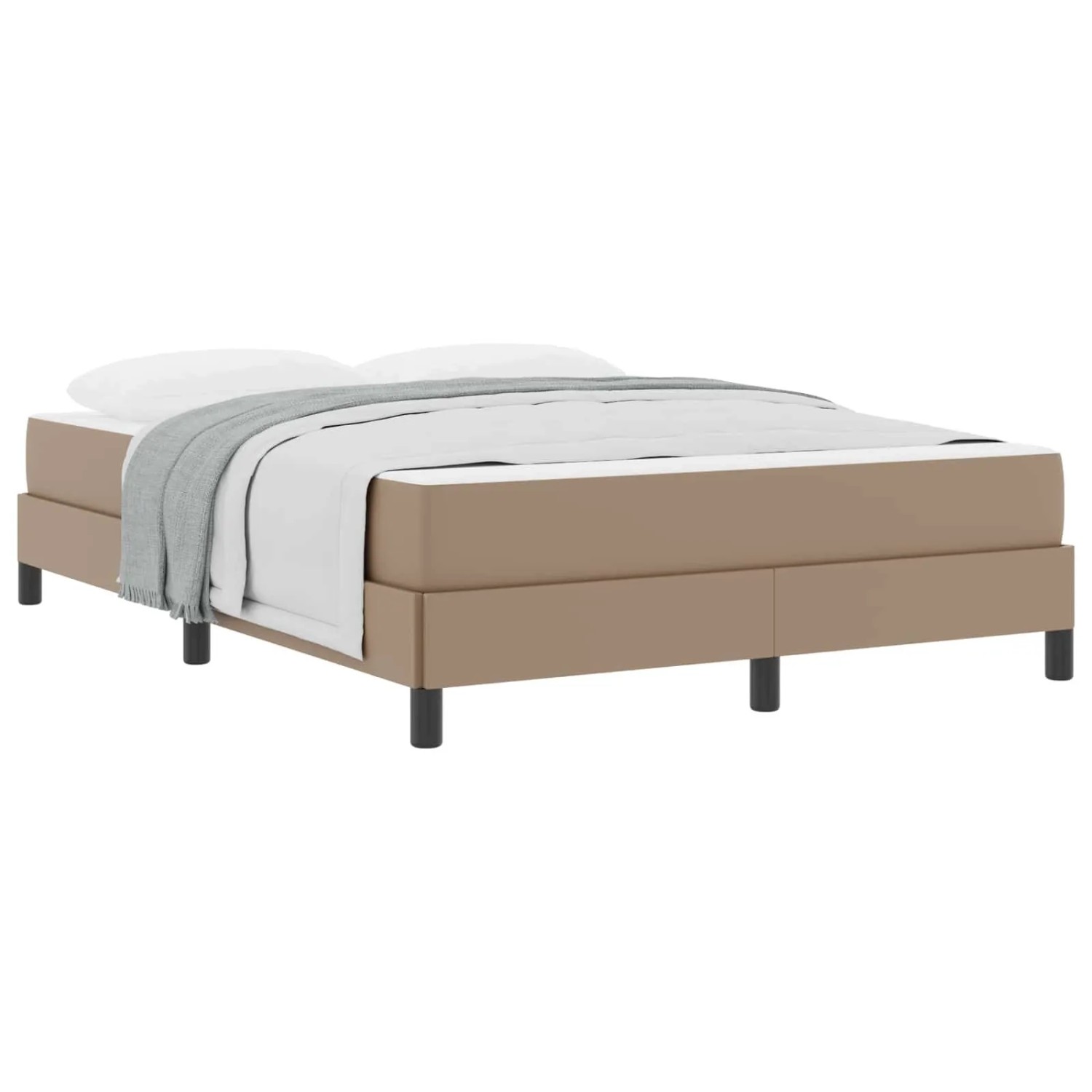 vidaXL Bettrahmen mit Matratze Cappuccino 140 x 190 cm Stoff 3398632