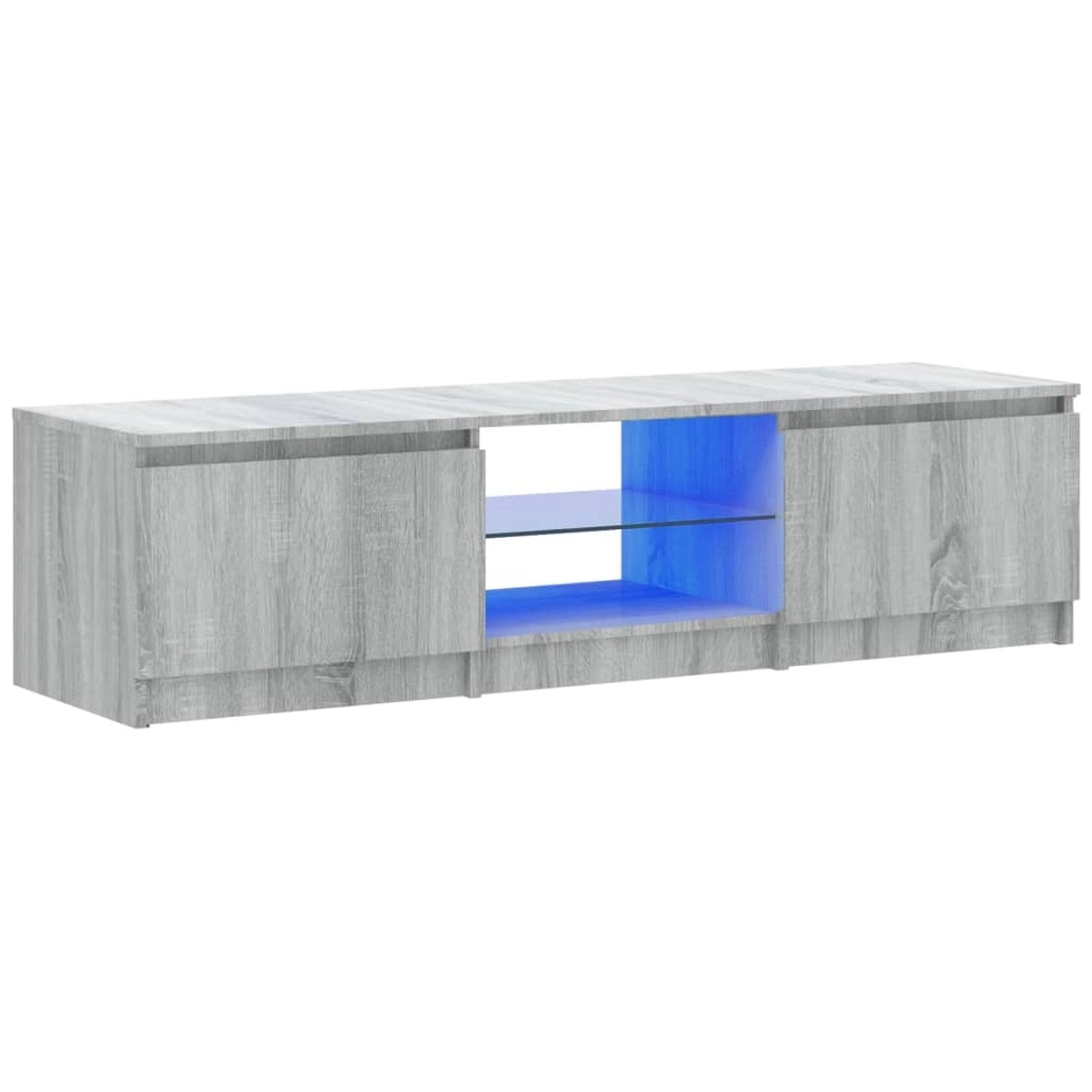 vidaXL TV-Schrank TV-Schrank mit LED Leuchten Grau Sonoma 140x40x35,5 cm günstig online kaufen