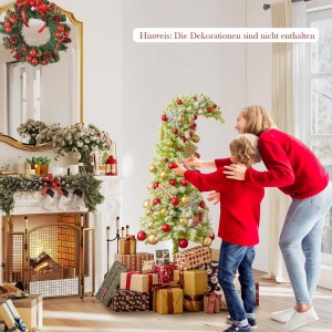 Costway Künstlicher Weihnachtsbaum mit Beleuchtung und Schnee 180cm