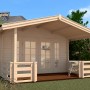 Weka Weekendhaus 137 B mit überdachter Terrasse, 380x580 cm, aus Holz.