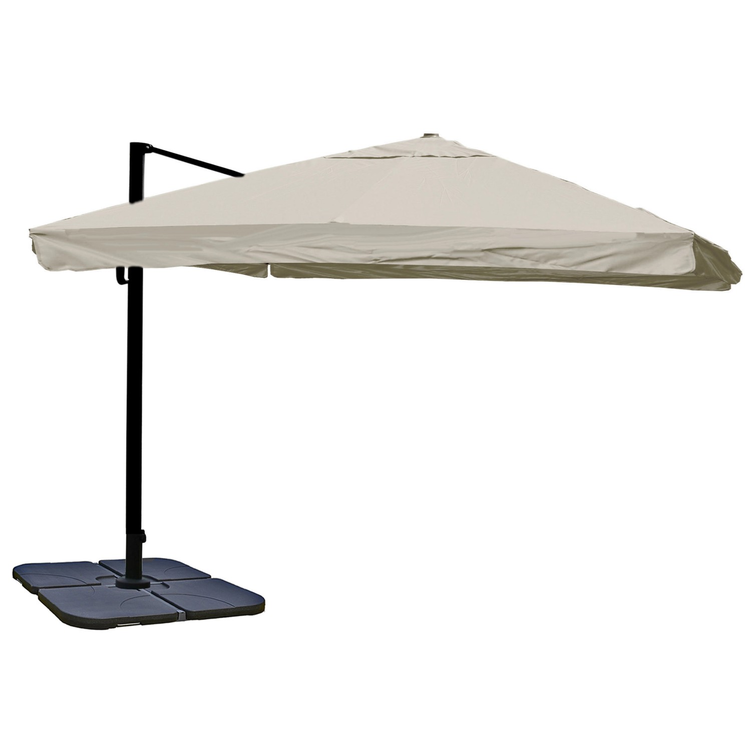 MCW Ampelschirm A96 3x4m Flap Alu/Stahl Creme-Grau mit Ständer