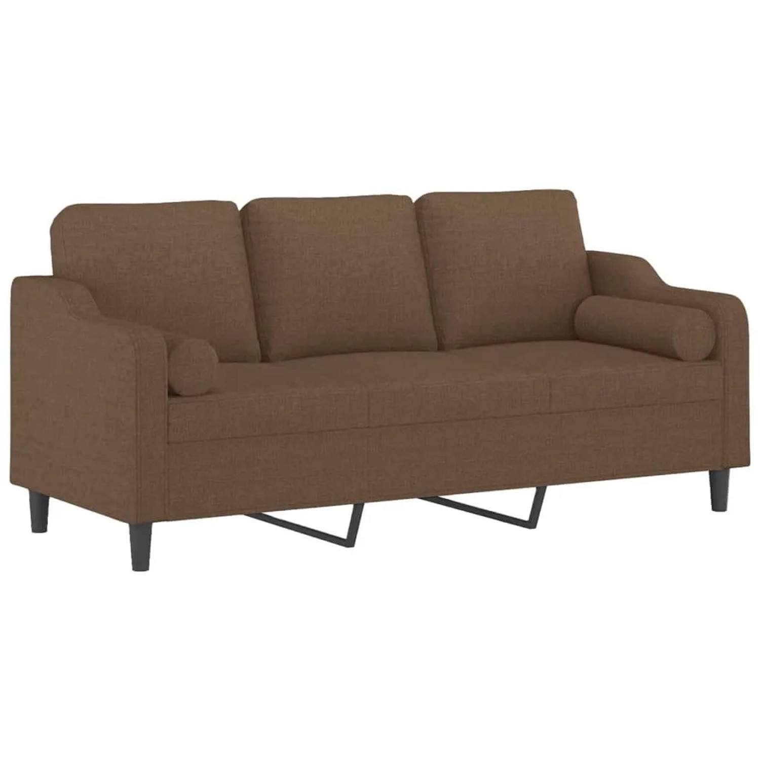 vidaXL 3-Sitzer-Sofa mit Zierkissen Braun 180 cm Stoff 3200856 günstig online kaufen