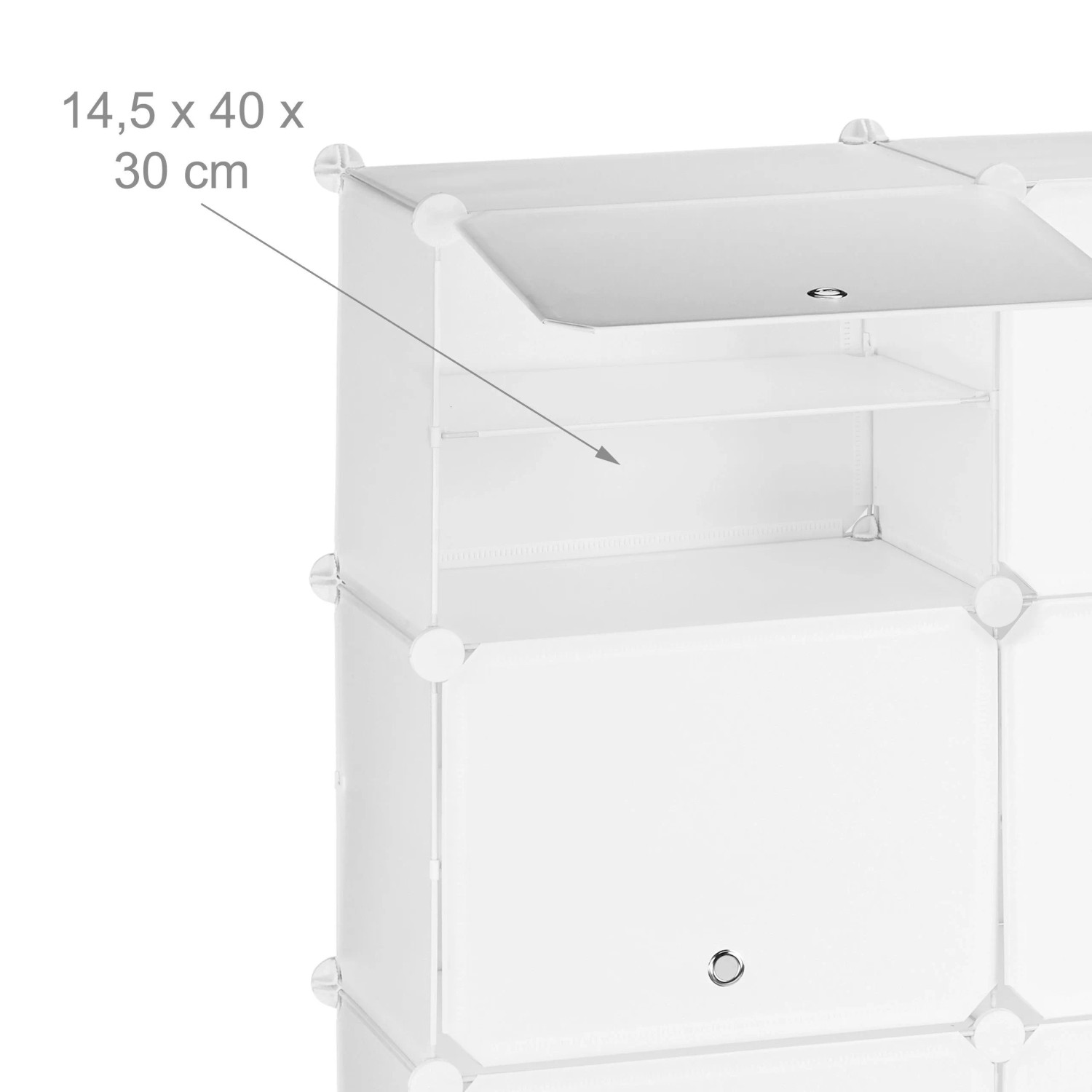 Relaxdays Schuhschrank Kunststoff Metall Weiß Stecksystem 24 Fächer 125 cm x 125 cm x 32 cm 10,5 kg_5